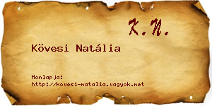 Kövesi Natália névjegykártya