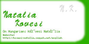 natalia kovesi business card